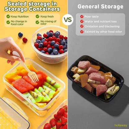 [Limited Time Sale] 40-Piece Plastic Airtight Food Storage Containers Set (20 Containers + 20 Lids) Leakproof, Reusable, Microwave & Dishwasher Safe