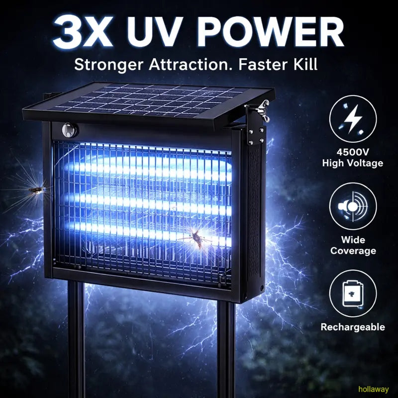 Outdoor waterproof solar-powered mosquito and fly killer