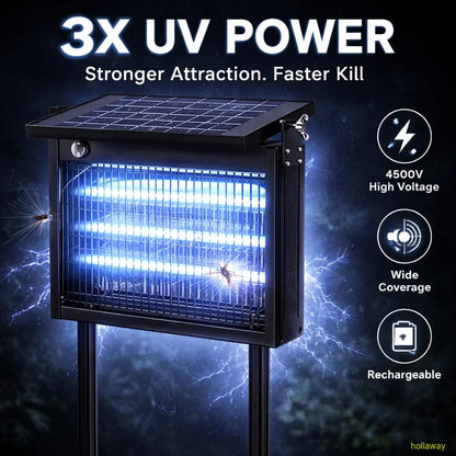 Outdoor waterproof solar-powered mosquito and fly killer