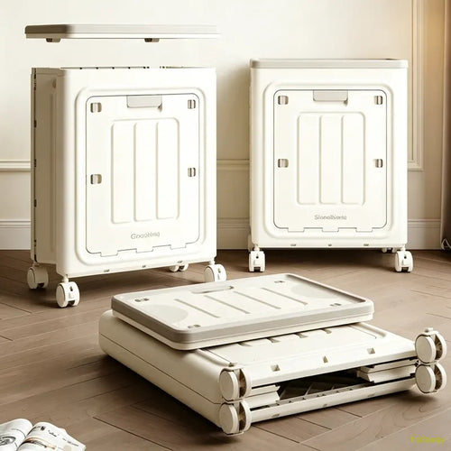 Wheeled laundry basket, portable rolling storage basket with lid