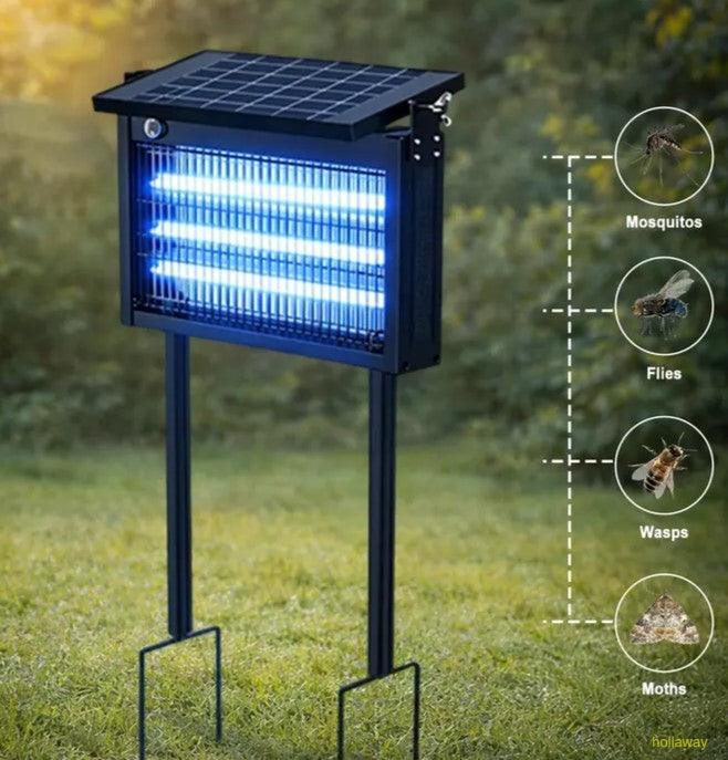 Outdoor waterproof solar-powered mosquito and fly killer