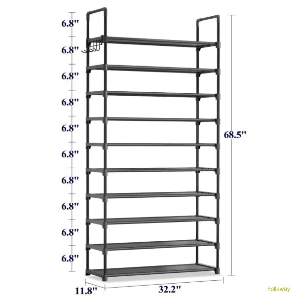 Shoe Rack - 3-10 Tier Storage Rack with Side Handles