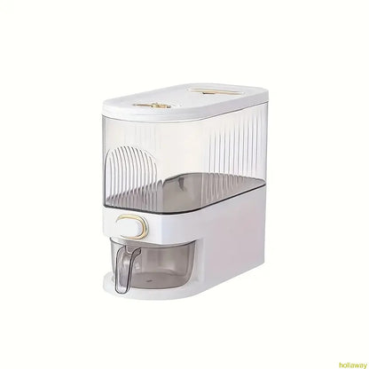 Rice container with measuring cup and timer scale, suitable for kitchen storage