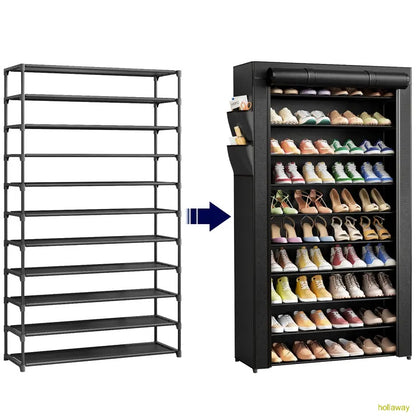 Shoe Rack - 3-10 Tier Storage Rack with Side Handles