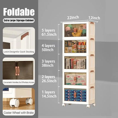 40QT / 64QT / 128QT Stackable Foldable Storage Boxes with Lids – Collapsible Plastic Storage Bins for Home, Office & Garage Organization
