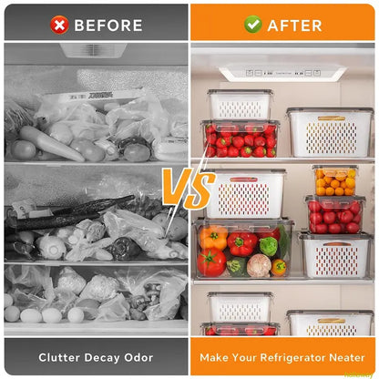 5-piece refrigerator storage organizer to keep food fresh