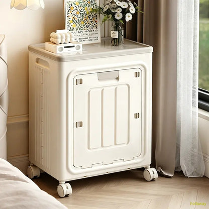 Wheeled laundry basket, portable rolling storage basket with lid