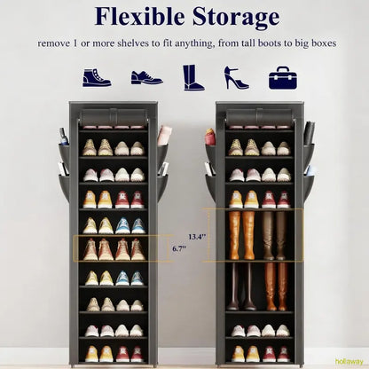 Shoe Rack - 3-10 Tier Storage Rack with Side Handles