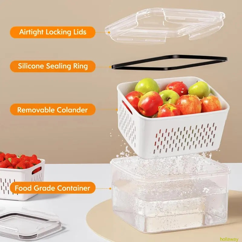 5-piece refrigerator storage organizer to keep food fresh